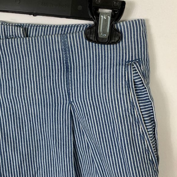 H&M 2 White Navy Blue Striped A Lined Mini Skirt Flare Nautical Y2K Sailor HM - Picture 4 of 7